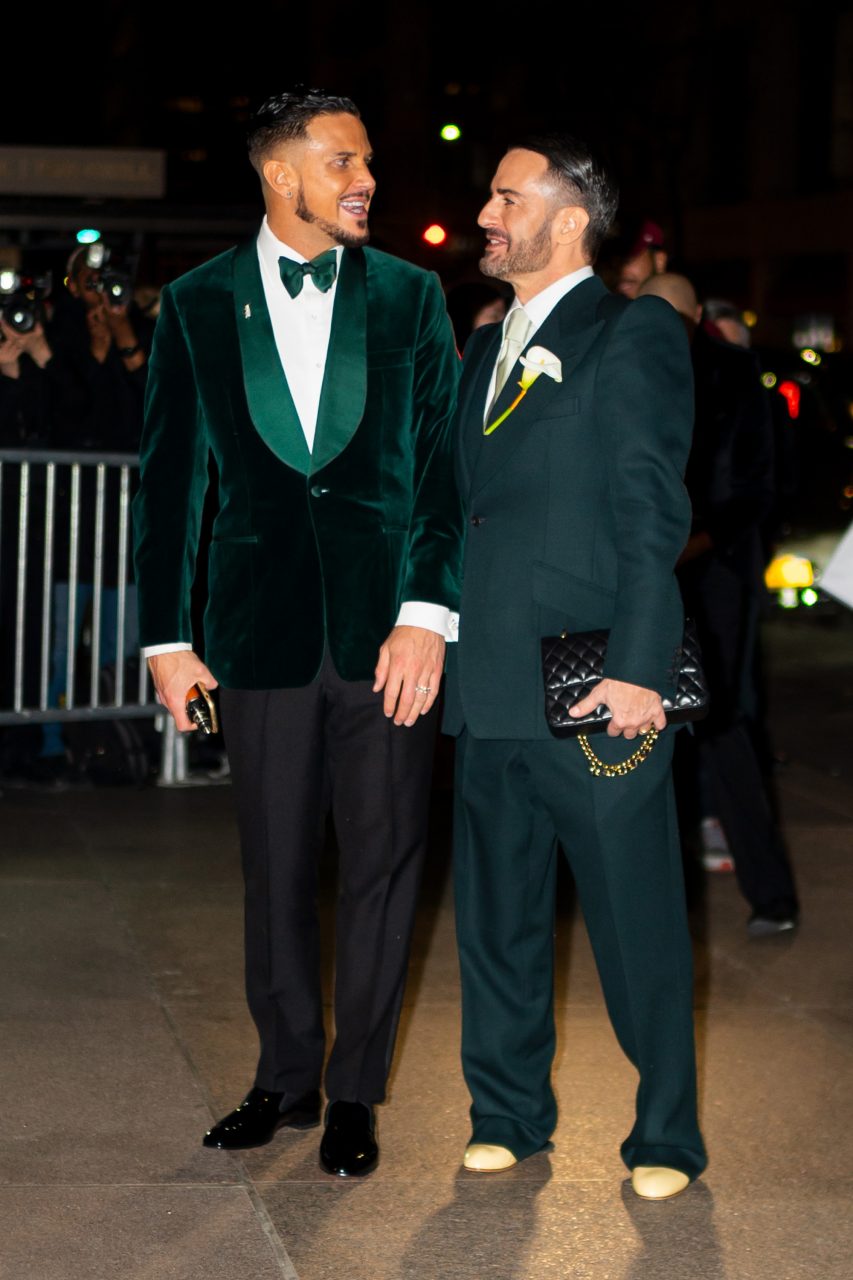 Char DeFrancesco and Marc Jacobs arrive at their wedding reception at The Grill in New York