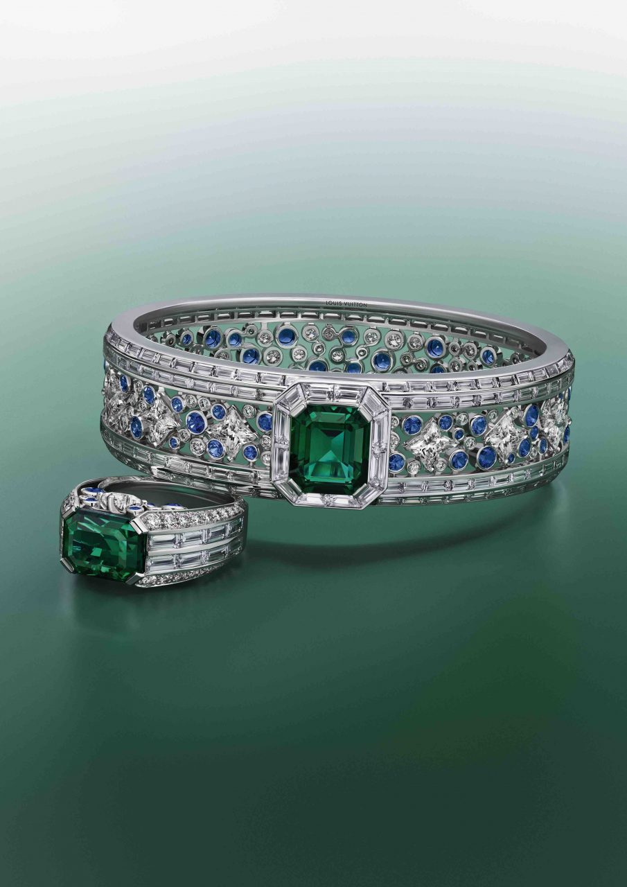 Louis Vuitton Riders of the Knights lapis lazuli diamond and emerald  bracelet, Louis Vuitton