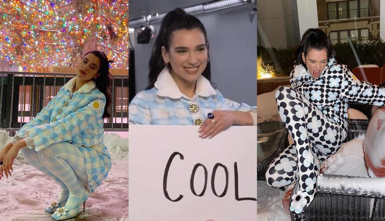 羽絨造型容易肥腫難分 看看dua Lipa 如何以1960年代復古moncler 設計打造出獨特的聖誕造型 Vogue Hong Kong