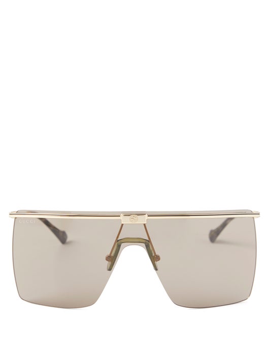 dior rimless metal shield sunglasses