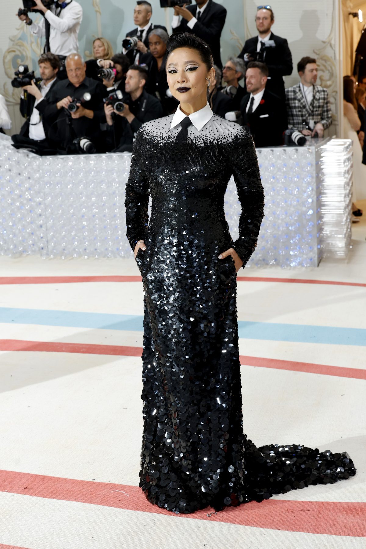 New York, USA. 01st May, 2023. Eileen Gu on the red carpet during The 2023 Met  Gala honoring Karl Lagerfeld, A Line of Beauty, held at the Metropolitan  Museum of Art in